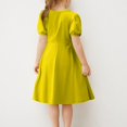 thumbnail image 4 of RXIRUCGD 2025 Vêtements d'Été pour Enfants Filles Robe d'Été Couleur Unie Col Rond Manches Courtes Robe Décontractée et Confortable pour Adultes, 4 of 6