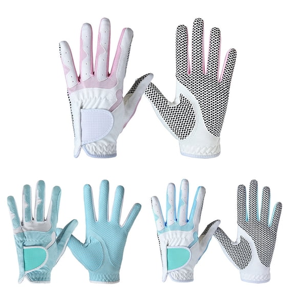 1 Paire Gants de Golf Femme Antidérapants en Microfibre Tissu Élastique Élastique Sport Respirant Mitaine pour Sport de Plein Air, Bleu, 21