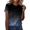 thumbnail image 1 of TSADFHJI Chandails pour Femmes en Coton Mode Décontractée pour Femmes Dégradé à Paillettes Imprimé Col Rond T-Shirt Ample, 1 of 5