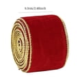 thumbnail image 2 of zanvin Home Decor Accents Velvet Wired Ribbon Velvet Ribbon for Gift Wrapping,2.5Inch, 2 of 4