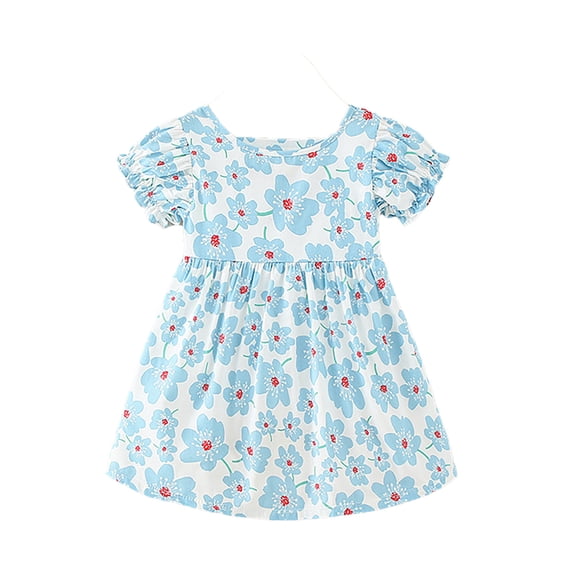 FhsagQ Dress for Girls Baby Baby Girls' Dresses Party Easter Dresses for Girls 5-6 Girls' Dresses Size 16 Light Blue 3-4 Years