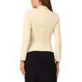 thumbnail image 3 of INSPIRE CHIC Blazer de Tailleur Extensible pour Femme à Col à Revers pour le Travail Beige G, 3 of 5