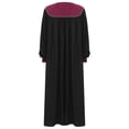 thumbnail image 4 of iefiel Womens Color Block Choir Robe Minister Pastor Robe Puff Sleeves Split Zipper Front Gown Graduation Gown Black XL, 4 of 7