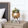thumbnail image 1 of Linnome Large Planter with Stand Metal Floor Flower Pot with Drainage Holes for Living Room Office Balcony, 1 of 6