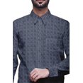 thumbnail image 2 of BESTMAN Chemise en Coton pour Hommes à Manches Longues Imprimée à Col Écarté Chemise Ajustée Formelle, 2 of 5