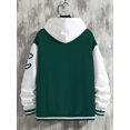 thumbnail image 3 of Faithtur Men's Spring Autumn Casual Coat Long Sleeve Letter Printed Button Up Contrast Color Baseball Jacket, 3 of 4