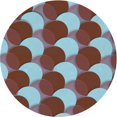thumbnail image 1 of Ahgly Company Tapis de Zone Rond d'Intérieur Lavable à la Machine, Transitionnel, Bleu Hosta Bleu, 7 Pieds Rond, 1 of 7