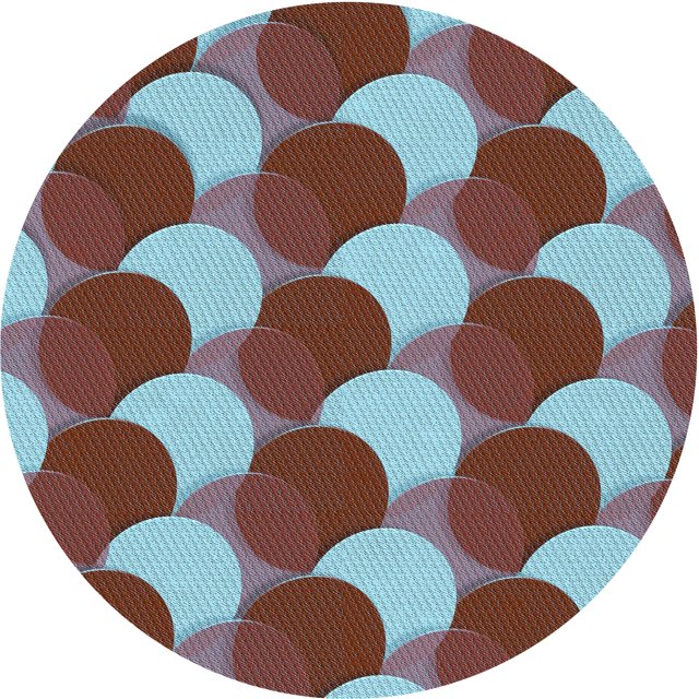 Ahgly Company Tapis de Zone Rond d'Intérieur Lavable à la Machine, Transitionnel, Bleu Hosta Bleu, 7 Pieds Rond