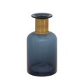 thumbnail image 1 of Sagebrook Home Vase en Verre 9"H avec Bande Dorée, Bleu, 1 of 1