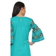 thumbnail image 5 of Moomaya Ensemble Kurta Ethnique Imprimé Palazzo à Col Rond en Coton Slub pour Femmes Grande Taille, 5 of 5