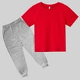 thumbnail image 5 of Qtocio Big Girls 2 Piece Outfits Solid Color Short Sleeve Tee Tops and Long Pants Casual Daily Style Lightweight Soft Summer Matching Set for Kids, 5 of 5