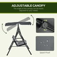 thumbnail image 4 of Outsunny 3-Seat Patio Swing Chair with Adjustable Canopy Grey and White, 4 of 10