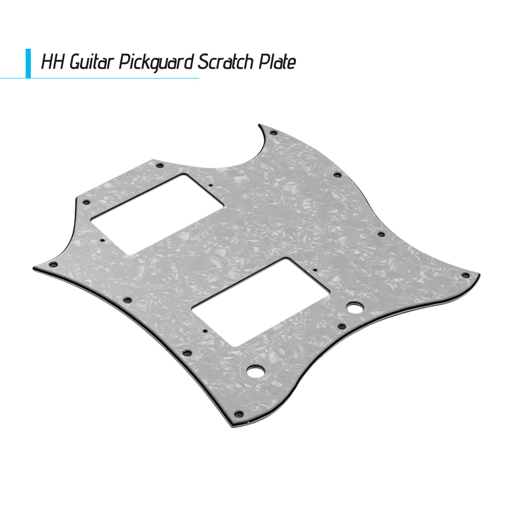 Yeacher PVC HH Guitar Pickguard Scratch Plate for SG Electric Guitars White Pearl