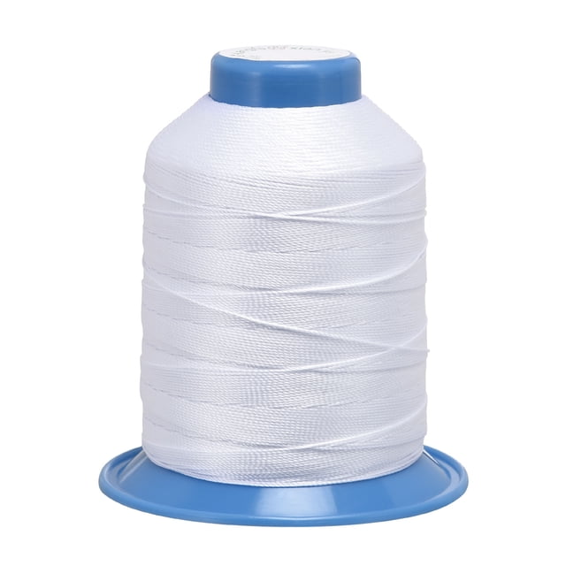 Unique Bargains Fil de Polyester Blanc Collé, Extra Résistant 710 Yards 420D/0.45mm
