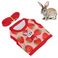 thumbnail image 4 of Pet Bunny Vest, Strawberry Pattern Adjustable Nylon Small Animals Pet Bunny Clothes  For Guinea Pig S,M,L, 4 of 8