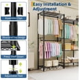 thumbnail image 3 of QinaQin Heavy-Duty Metal Clothes Rack - Freestanding Wardrobe Storage System - Adjustable Shelves and Hanging Rods - Large Storage Capacity, Suitable for Bedrooms and Laundry Rooms, 3 of 7