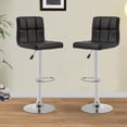 thumbnail image 4 of BestOffice Adjustable Swivel Bar Stools Set of 2, PU Leather Counter Height Kitchen Chairs with Back Support & Footrest, Black, 4 of 8