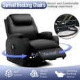 thumbnail image 4 of Korser Swivel Rocker Recliner Chair with Massage Faux Leather for Living Room,Black, 4 of 7