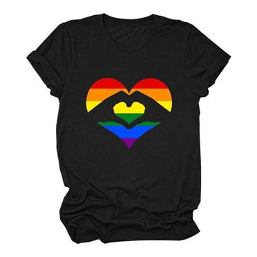 Pisexur Pride Shirt T - Femme Drôle Amour Lettrage Imprimé T-Shirt Arc-en-Ciel T-Shirts Graphiques LGBT Égalité T-Shirts Décontractés Manches Courtes Hauts