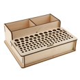 thumbnail image 1 of Large Multi-Function Wooden Tool & Brush Storage Box, Organize Your , Brushes, Supplies, Leather Crafts Tools Accessories, 1 of 8