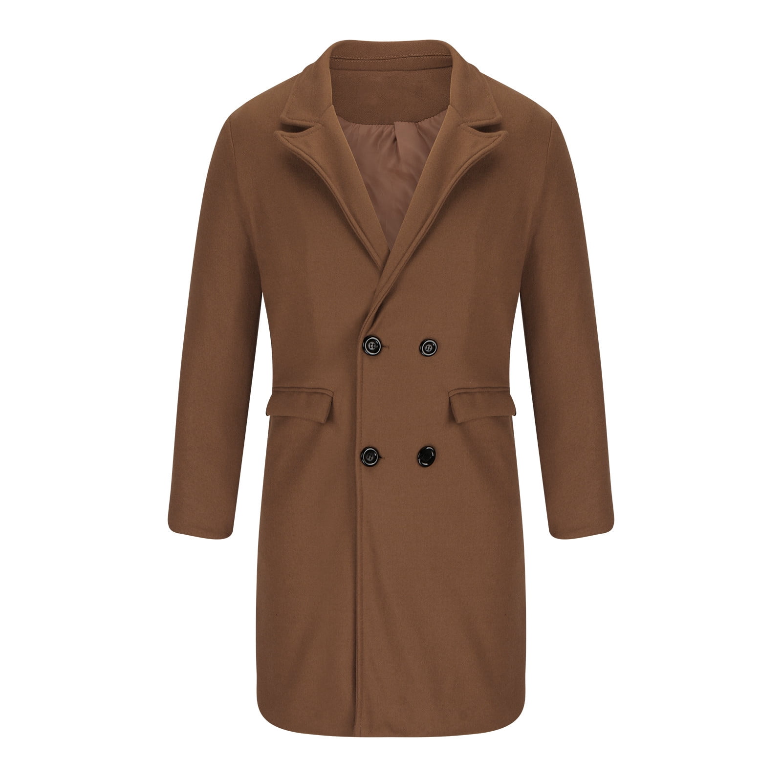 EQWLJWE Man Trench Coat Clearance Winter Classic Notched Lapel