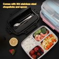 thumbnail image 4 of Amdohai Portable Lunch Box 304 Stainless Steel Leakproof Microwave Heating Divided Food Containers with Spoon & Chopsticks, 4 of 8