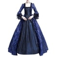 thumbnail image 4 of Robe Renaissance Femme Rétro Fête Princesse Cosplay Dentelle Longueur au Sol Robe, 4 of 6