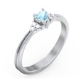 thumbnail image 3 of Birthstone Heart Ring with Shoulder Accents - Blue Topaz (December), 3 of 4