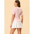 thumbnail image 2 of INSPIRE CHIC Blouse à Boutons Vichy pour Femme à Col Peter Pan avec Volants m Rose, 2 of 5