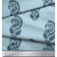 thumbnail image 3 of Soimoi Silk Fabric Leaves Block Print Fabric by The Yard 42 Inch Wide, 3 of 5
