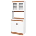 thumbnail image 1 of Gymax Tall Microwave Cart Stand Kitchen Storage Cabinet Shelves Pantry Cupboard White, 1 of 10