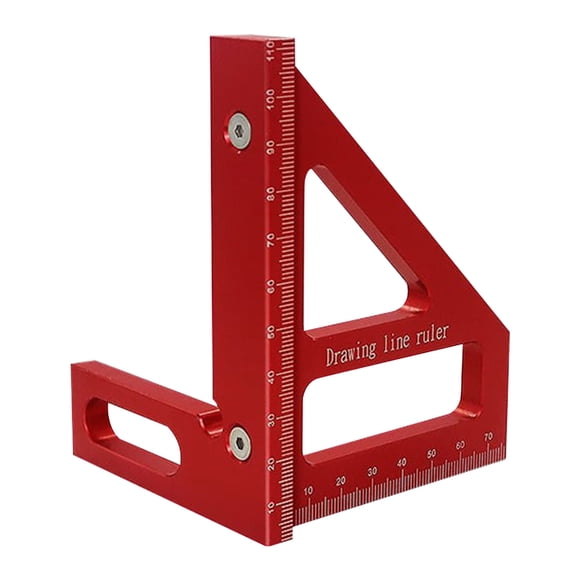 Règle de Mesure Multi-Angle en Aluminium de Précision - Outil de Mise en Page pour le Travail du Bois 45°/90° pour Marquage et Marquage - Pouces/marquages Métricaux