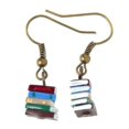 thumbnail image 1 of Boucles d'Oreilles Livre Empilables Bibliothèque Couleur Multicolore Boucles d'Oreilles Pendentif Livre, 1 of 9