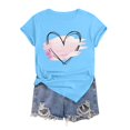 thumbnail image 4 of LUOGENLI T-shirts pour Femmes Mode Décontractée Chemises Imprimées Col Rond Manches Courtes Tee Tops Tunique Blouse Tee T-shirts Femmes Blanc Fête de la Saint-Patrick Bleu Clair P, 4 of 4
