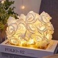 thumbnail image 4 of Cheapark LED Rose Flower String Lights 20 Warm White Lights Valentines Day Decoration USB Powered For Bedroom Party, 4 of 5