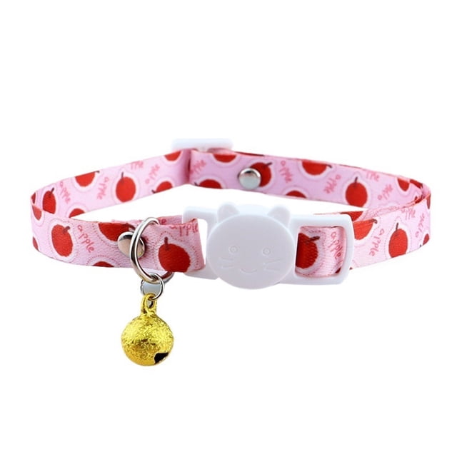 Personalized detachable cat collar with bell, safe quick release kitten collar