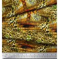thumbnail image 3 of Soimoi Gold Georgette Viscose Fabric Leopard & Tiger Animal Skin Print Fabric by Yard 44 Inch Wide, 3 of 3