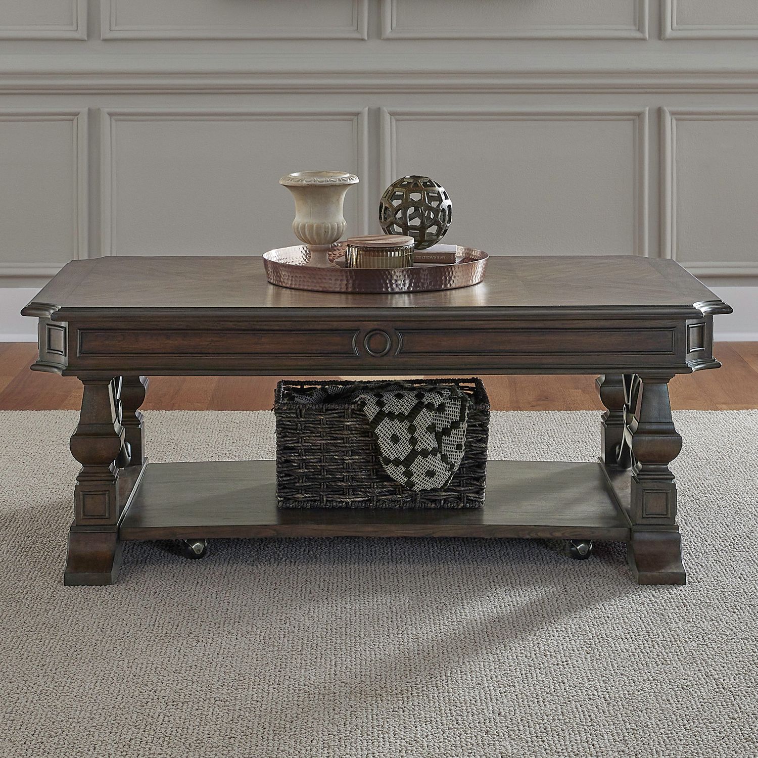 Liberty Furniture Providence Park Living Room Cocktail Table Brown Hickory Wood