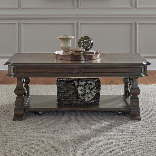Liberty Furniture Providence Park Living Room Cocktail Table Brown Hickory Wood