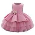 thumbnail image 2 of Robe de Princesse pour Filles Enfants Filles à Volants Princesse Demoiselle d'Honneur Robe de Concours Anniversaire Fête Robe de Mariage, 2 of 9