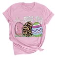 thumbnail image 2 of EGNMCR Chemise de Pâques à Manches Courtes pour Femmes Imprimé de Pâques Haut à Manches Courtes Col Rond T-Shirt pour Femmes, 2 of 3