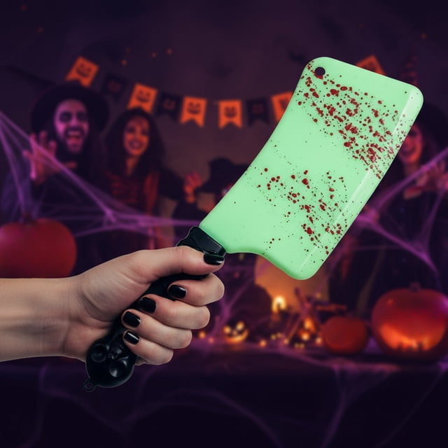 KTTECTOA Halloween Luminous Bloods Blade Prop Knife Simulation Plastic Kitchen Knife Machetes and Machetes Horror Bloods Stain Cos Performance Equipment Clearance Gifts Canada Days