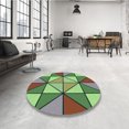 thumbnail image 4 of Ahgly Company Tapis d'Aire Rectangulaire Transitionnel Vert pour Intérieur, Lavable à la Machine, 7 Pieds x 9 Pieds, 4 of 7