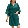 thumbnail image 2 of Women's Soft Long Satin Robes Long Silk Robes Full Length Robes Kimonos Silky Bath Robe Dressing Gowns, 2 of 6