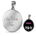 thumbnail image 2 of Foldex Cat Mom Necklace Circle Pendant Stainless Steel or 18k Gold 18-22", 2 of 7