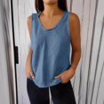 thumbnail image 2 of Plebaso Débardeurs pour Femmes Col Rond Sans Manches T-Shirts Couleur Unie Décontractés Amples Basiques, 2 of 7
