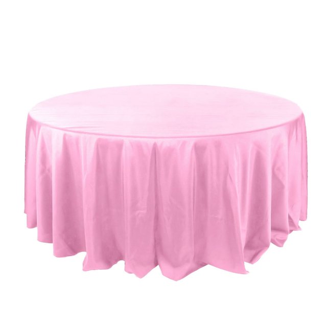 LNGOOR 108” Wholesale Round Tablecloth Polyester Round Table Linens For Wedding Party Banquet Restaurant - WHITE