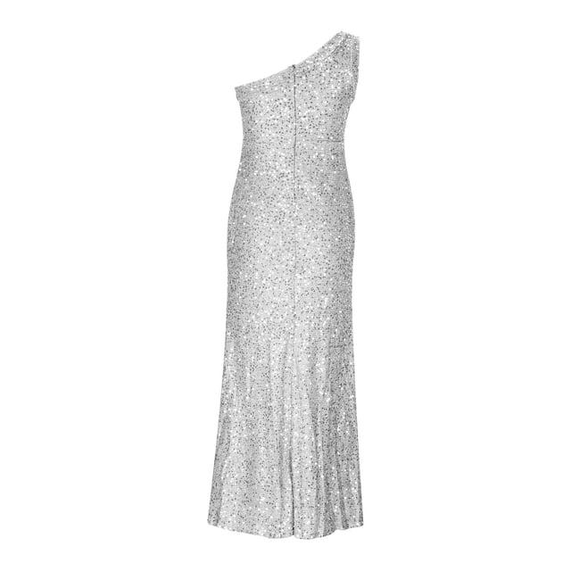 Yuyuzo Robes Maxi de Soirée pour Femmes à une Épaule Sans Manches à Paillettes Robe Longue de Cocktail Queue de Poisson Robes de Bal