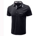 thumbnail image 2 of HKEJIAOI Chemise Blouse Homme Décontractée Mode Manches Courtes à Carreaux Col Rabattu à Boutons, 2 of 6