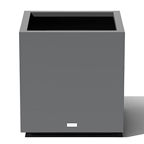 Veradek Block Series Jardinière Cubique Moyenne en Plastique - Gris